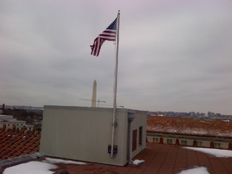 American flag flown over Main Justice on March 18 in honor of Wayman Gray Sherrer
